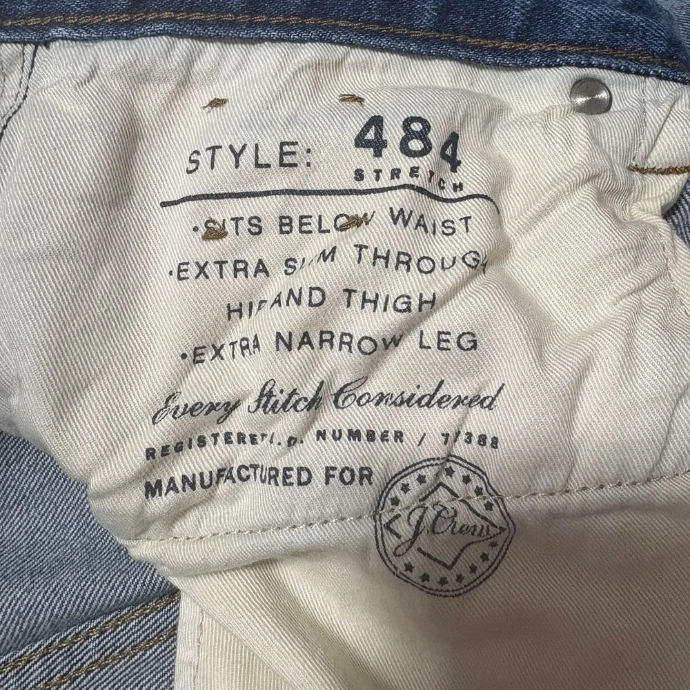 J Crew 484 Slim Fit Jeans Mens 32x34 Blue Medium Wash Stretch Denim Pants Preppy